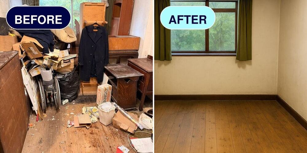 Before and after a recent house clearance by Clearance Guys
